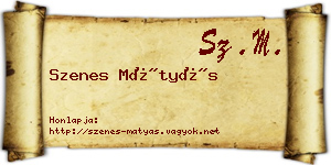 Szenes Mátyás névjegykártya