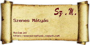 Szenes Mátyás névjegykártya